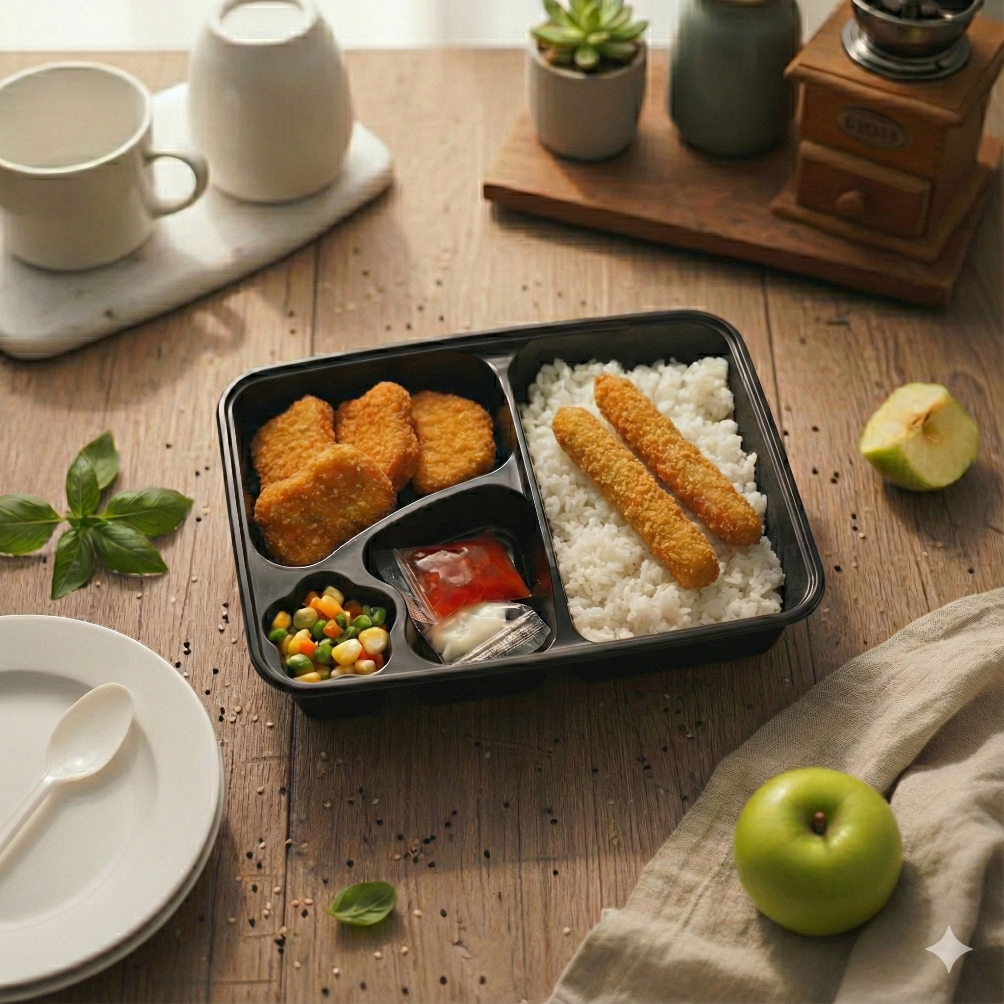 Nasi + Nugget Ayam + Stick Sosis